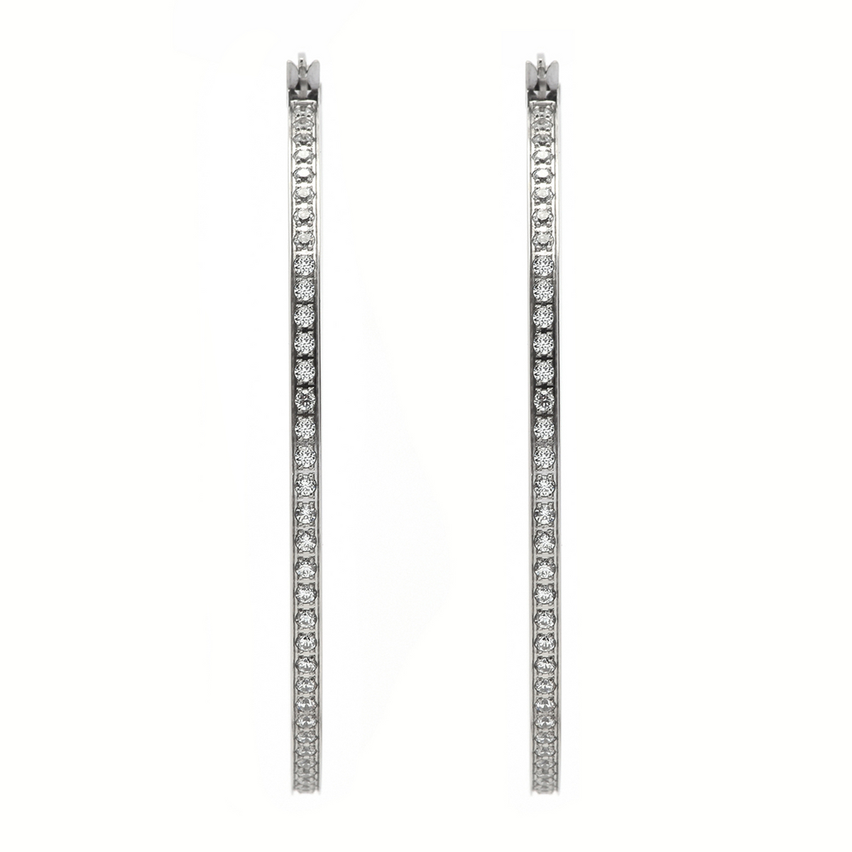 ER322W B.Tiff Pavé 146-Stone Big Hoop Earrings