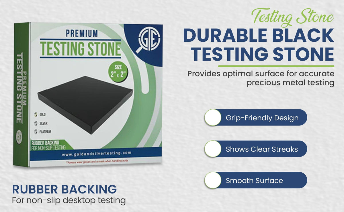 JSP Gold 10k 14k 18k Jewelry Acid Testing Kit w/ GTE Scratch Stone Precious Metals Kit