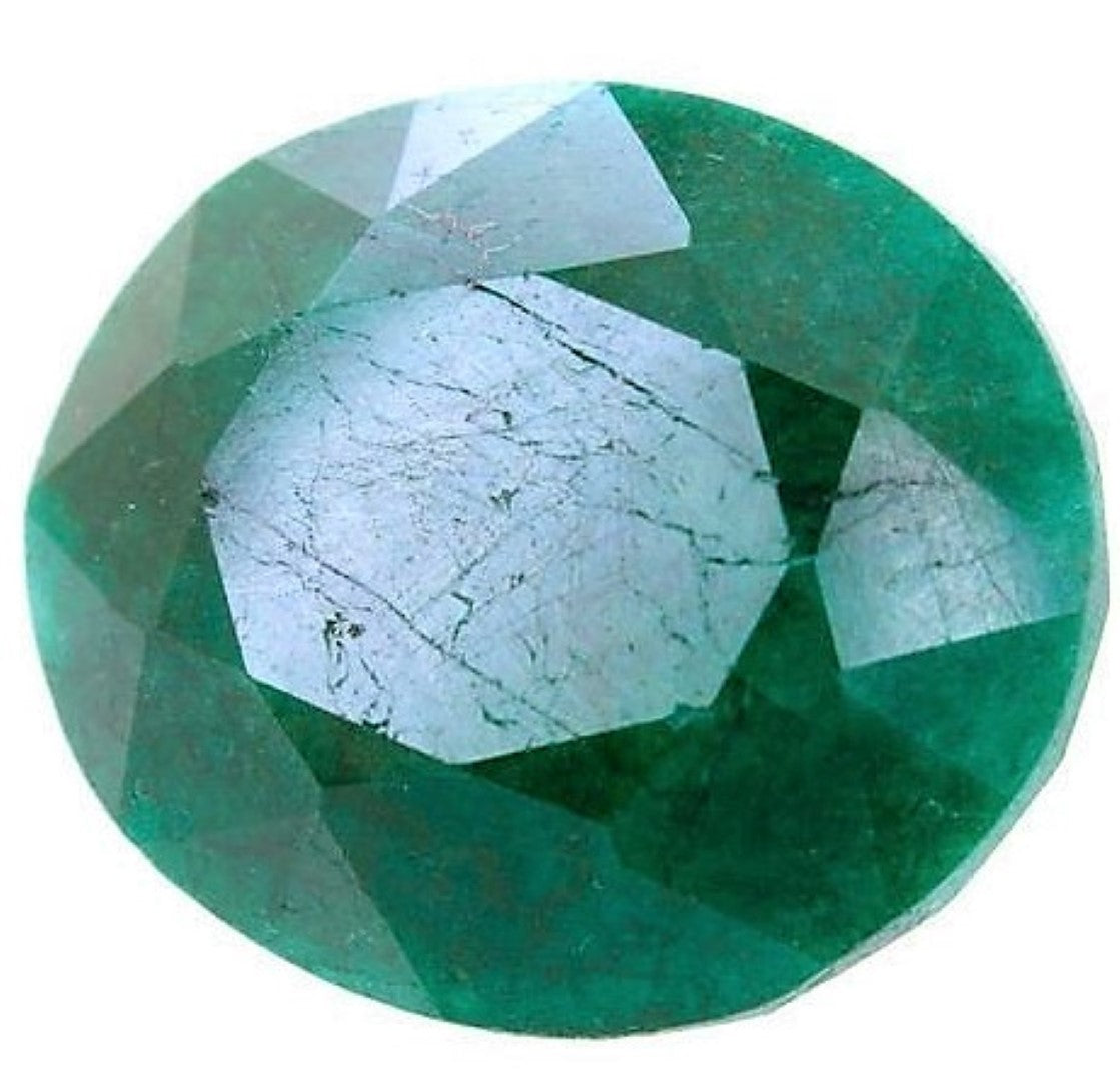 Emerald Round Cut 13mm Cloudy Pakistan Swat Gem 7 Carat Stone