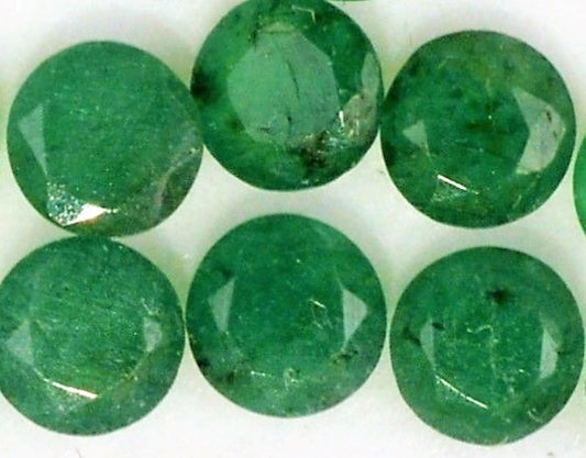 Emerald Round Cut 12mm Cloudy Pakistan Swat Gem 6 Carat Stone