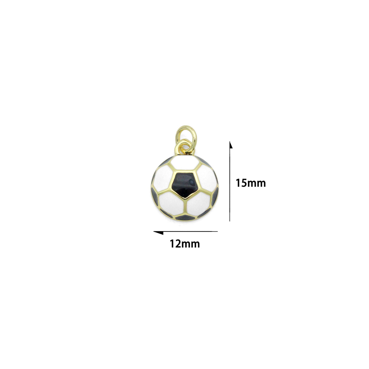 Black White Enamel Soccer Shape Pendant, sku#F1354