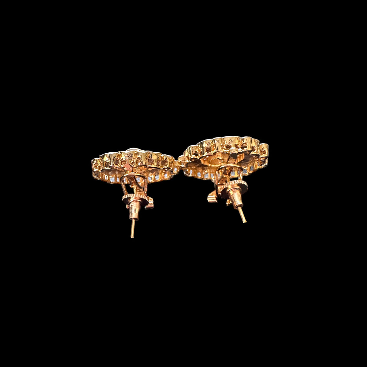 ET559 rose gold plated tops  with mother of pearl and turquoise  ( READY TO SHIP )