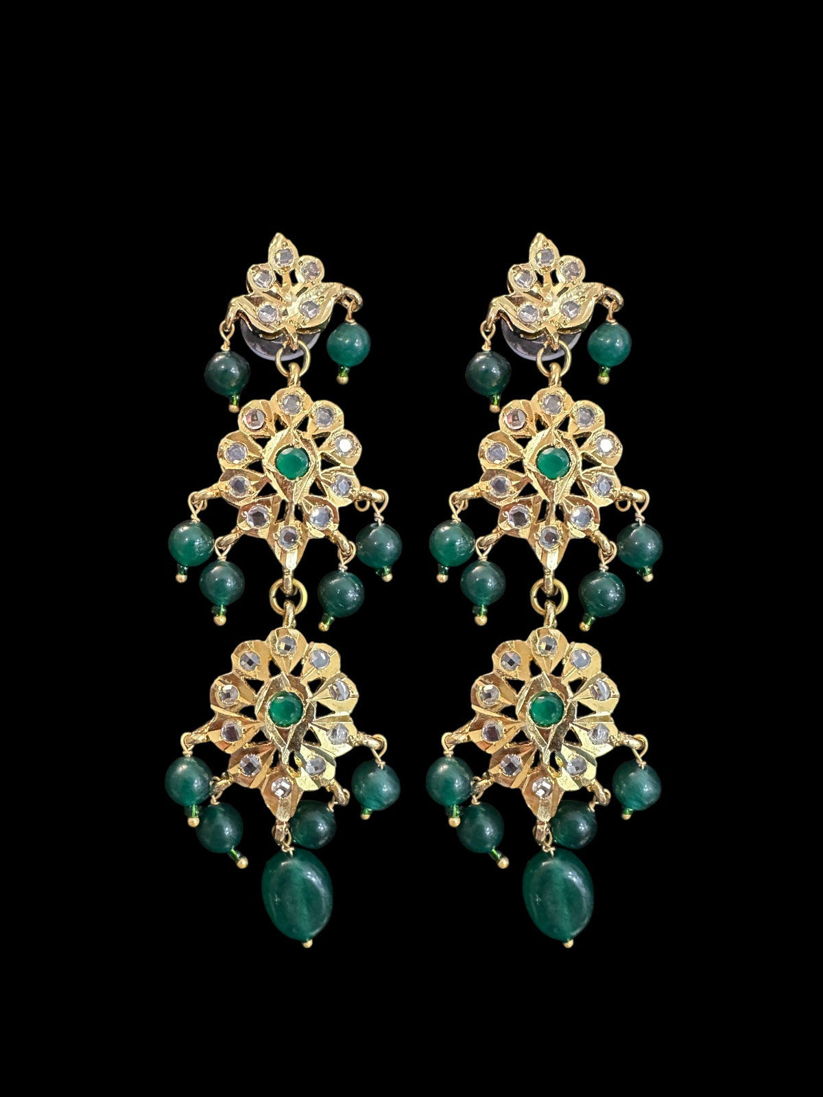 SAT103 Hyderabadi bridal satlada green ( READY TO SHIP )