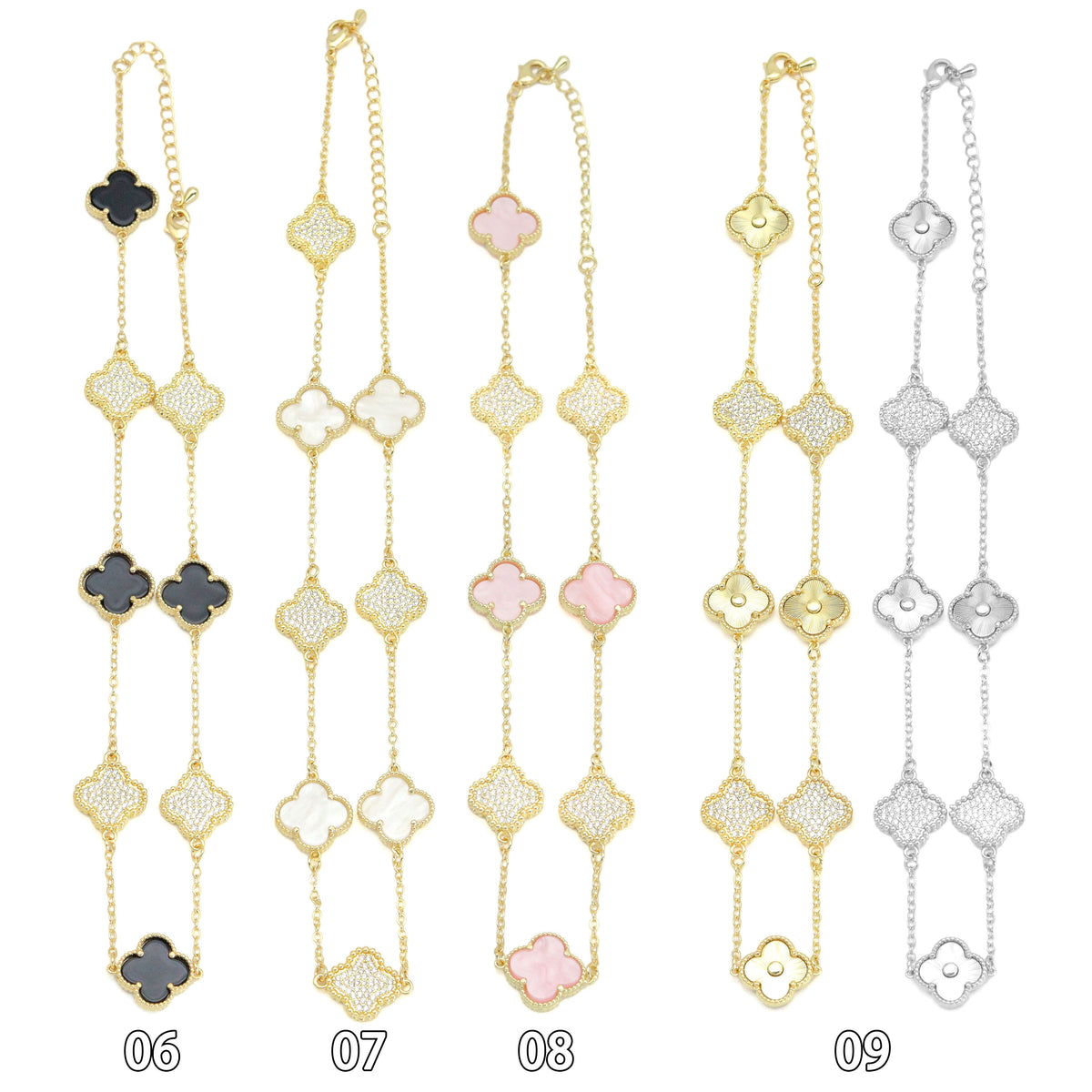 14 colors Flower Necklace, Green Pink Blue black silver gold white flower necklace, Sku#FH227