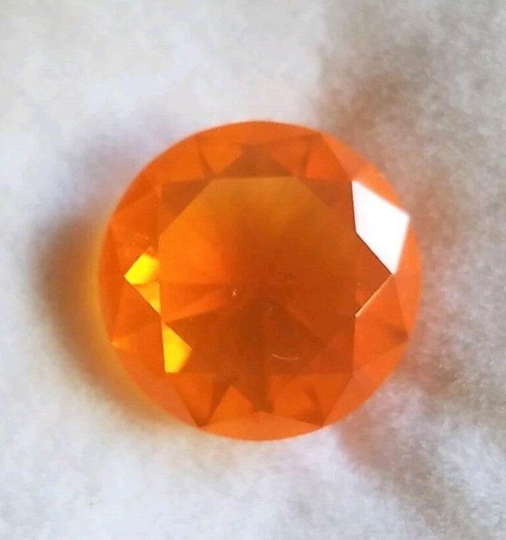 Fire Opal Round Cut Orange Mexican 4mm