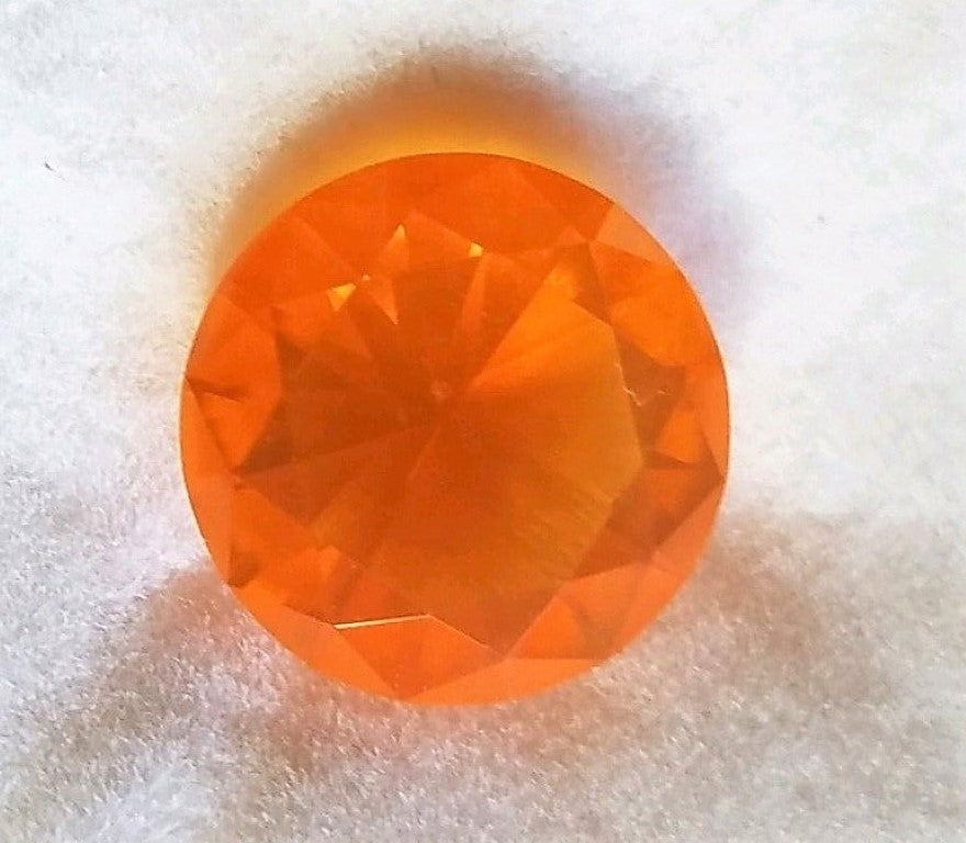 Fire Opal Round Cut Orange Brazilian 8mm
