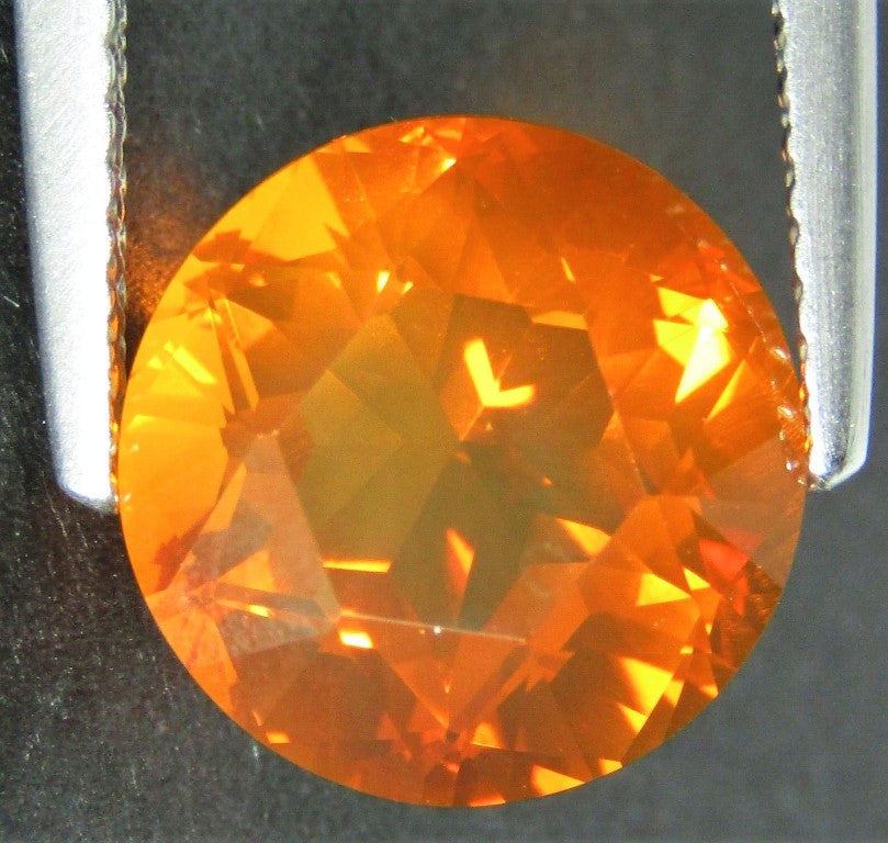 Fire Opal Round Cut Orange Mexican 4mm