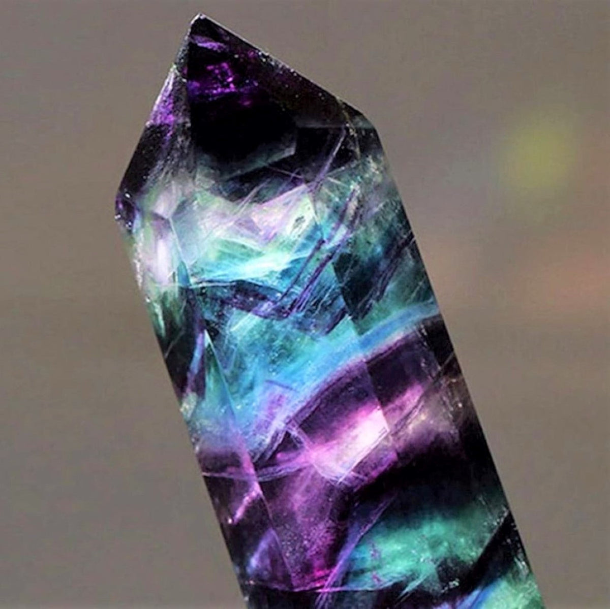 Fluorite Crystal Obelisk Gem Single Terminated Healing Wand