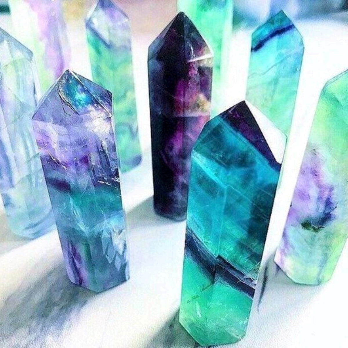 Fluorite Crystal Obelisk Gem Single Terminated Healing Wand