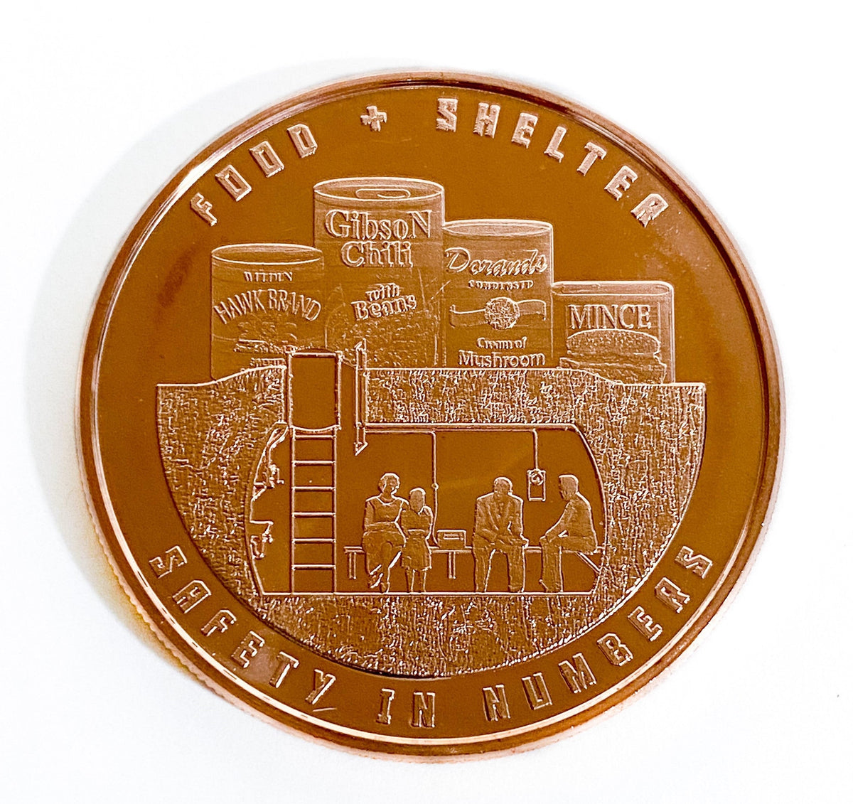 1 oz Copper Round - Food and Shelter