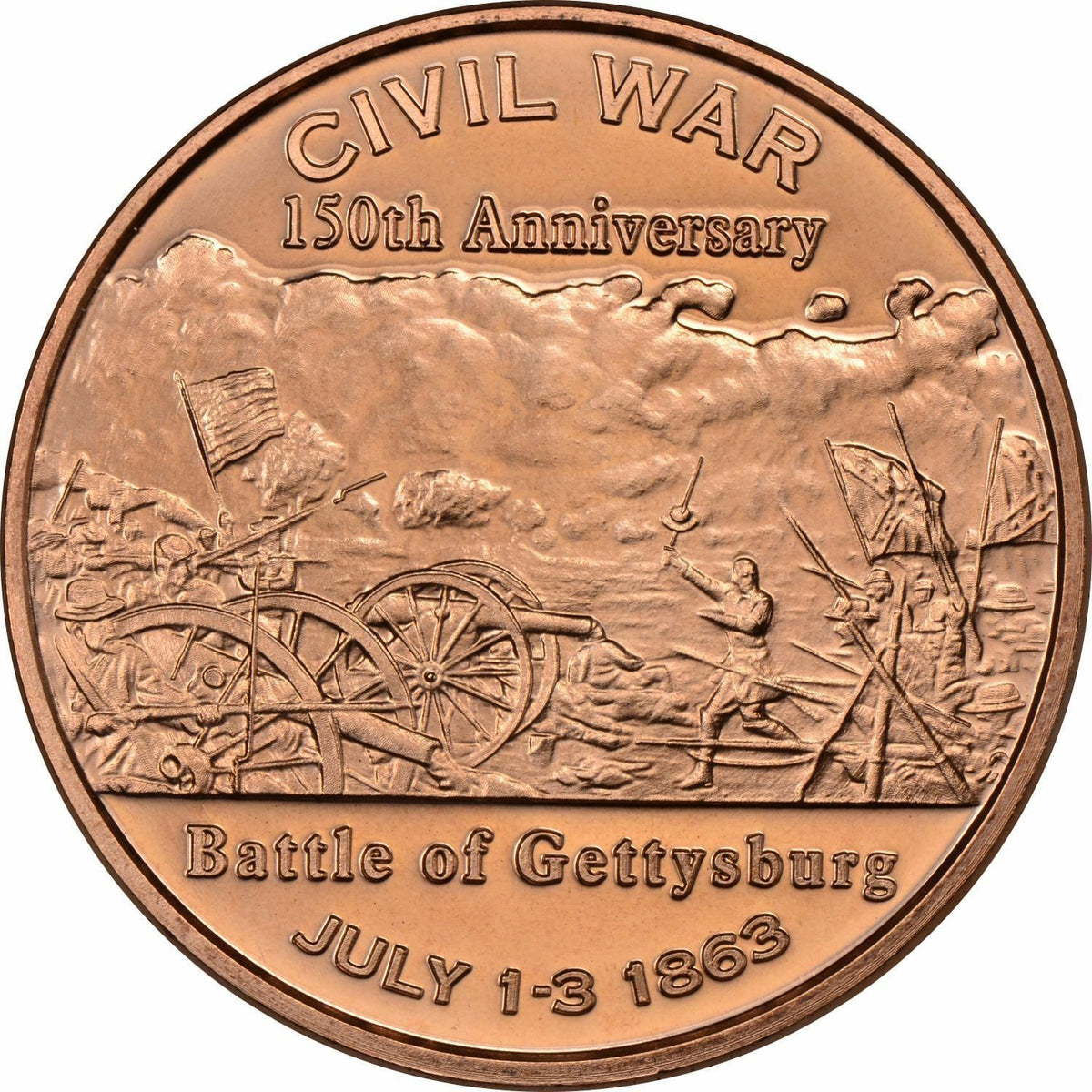 1 oz Copper Round - Gettysburg
