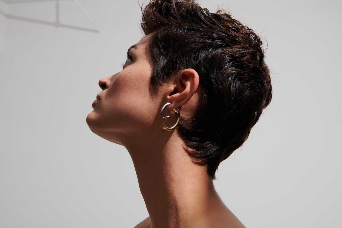 Luna Two-Tone Earrings