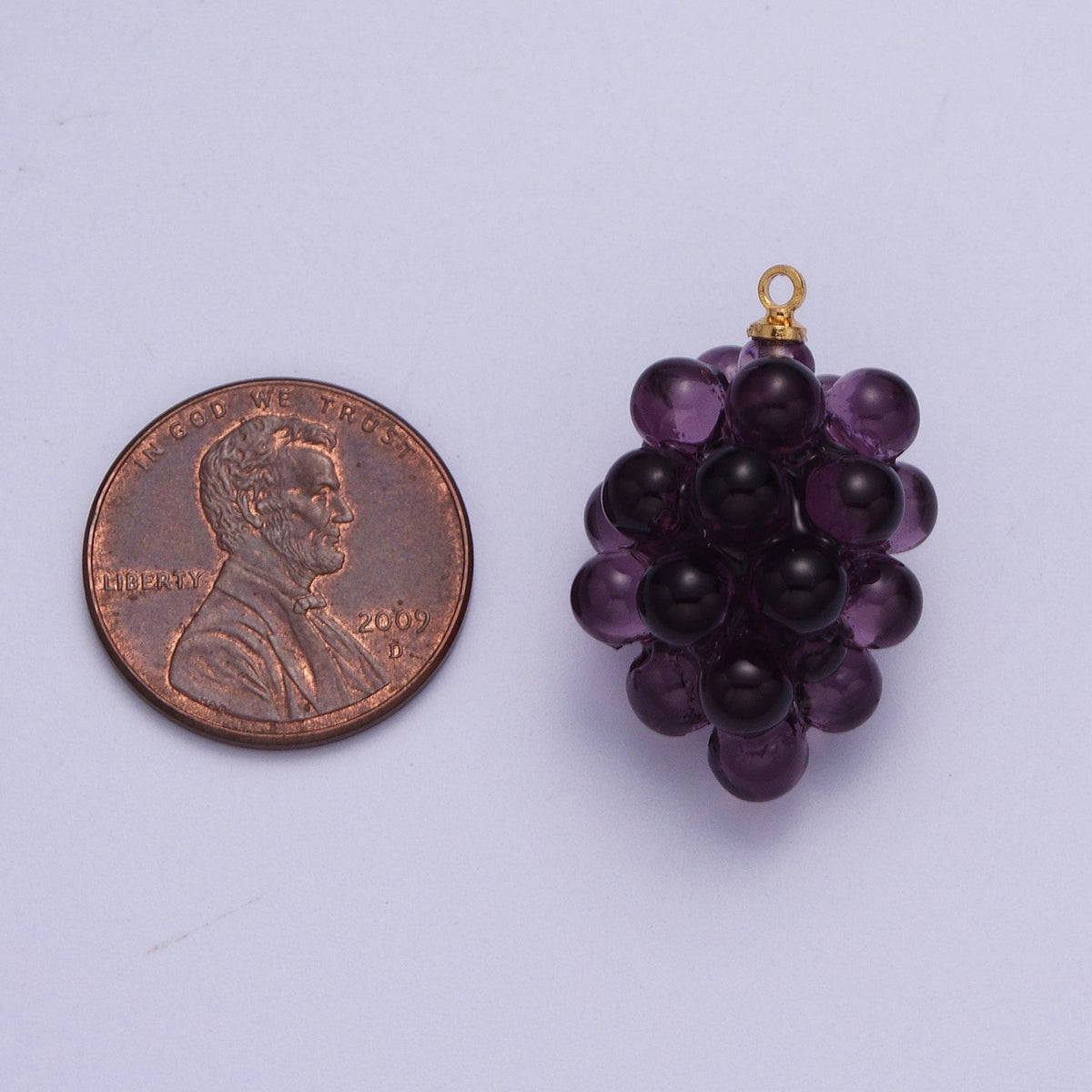 OS Purple Grape Fruit Resin Charm For Summer Jewelry Making | X-733