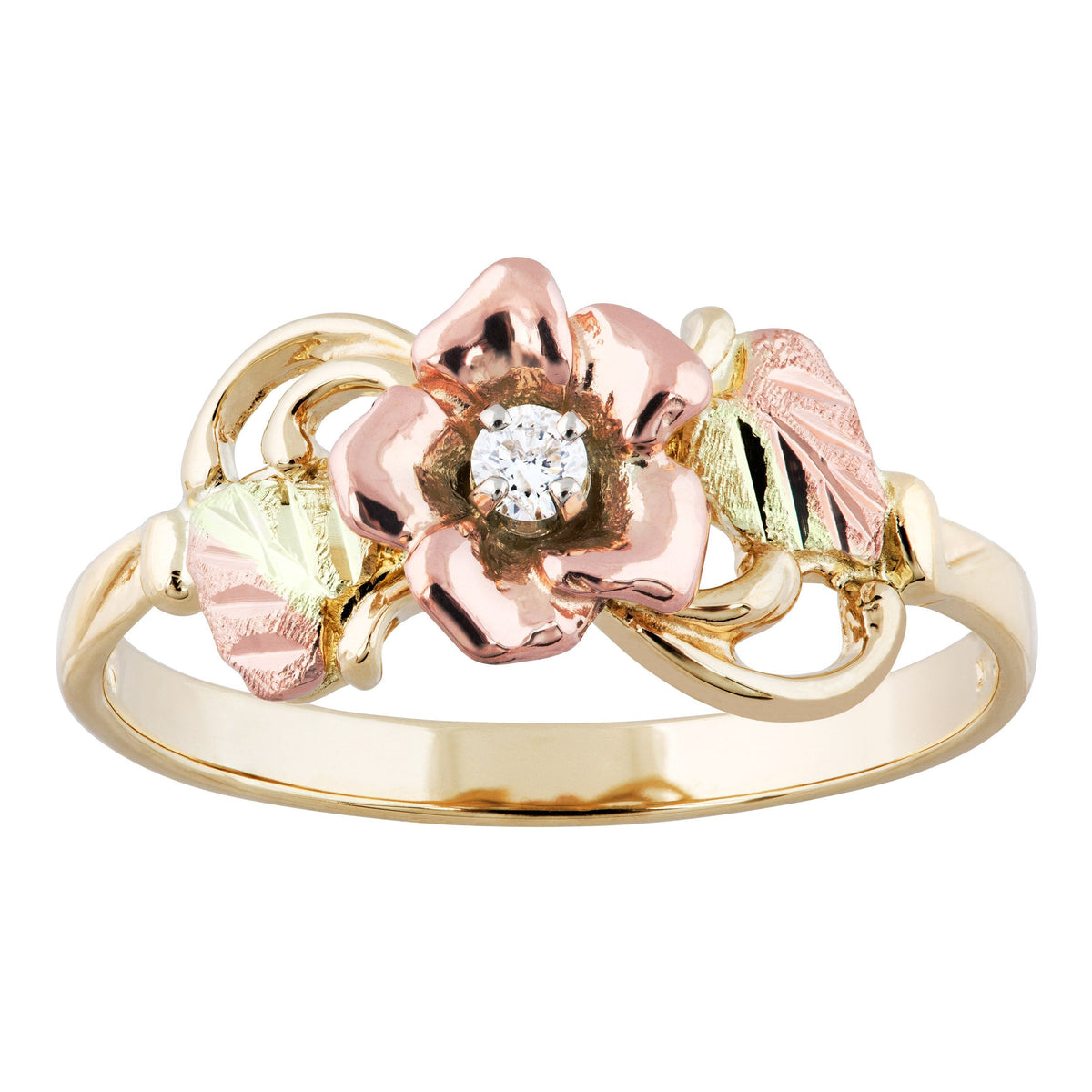 Red Diamond Rose - Black Hills Gold Ladies Ring