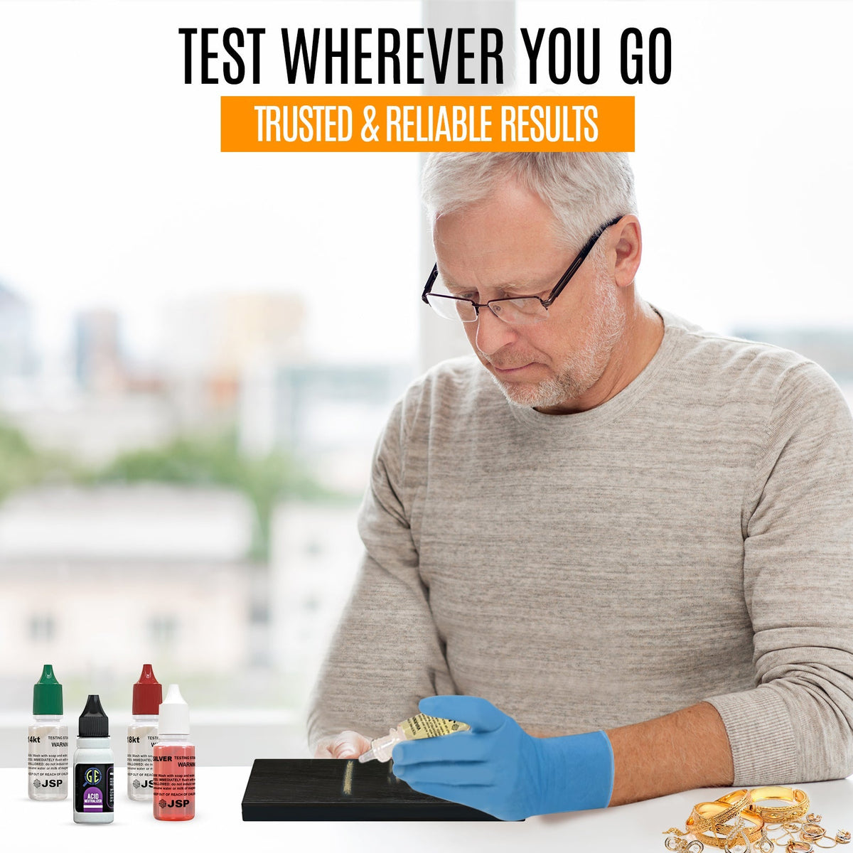 JSP 10K Yellow & White Gold Jewelry Test Testing Acid Solution Tester Bottle