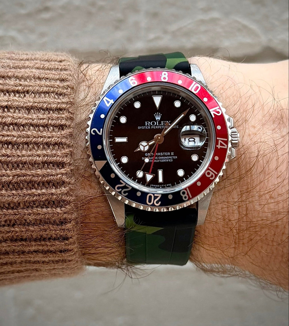 Green Camo Quick Release Rubber Strap 20mm