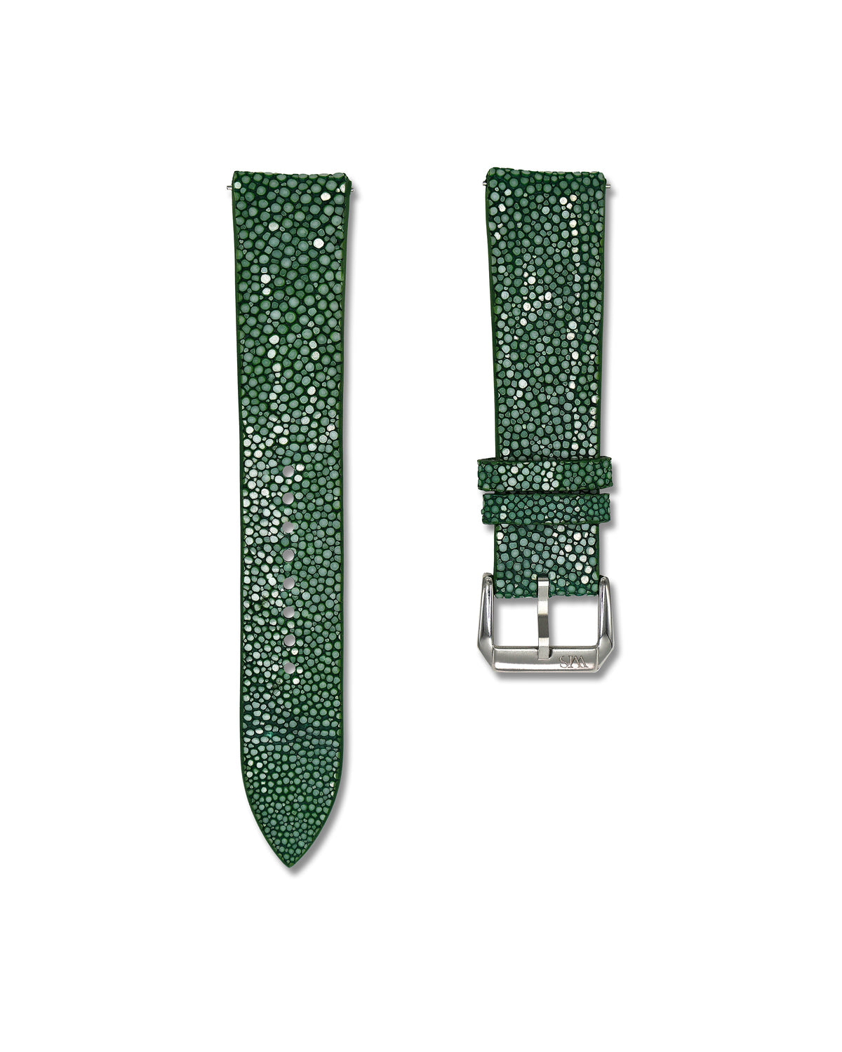 Green Bespoke Stingray Leather Watch Strap 22mm