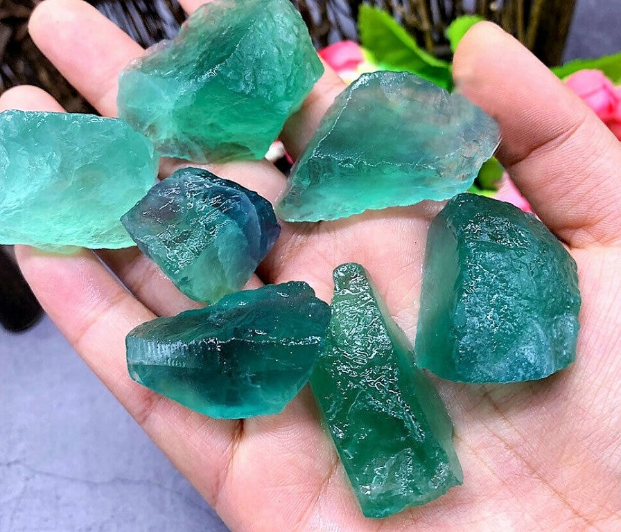 Green Fluorite Crystal Rough Large Rock Brazilian 2 Inches Raw