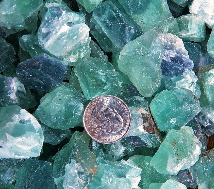 Green Fluorite Crystal Rough Gems Brazilian Bulk Lot Small Stones