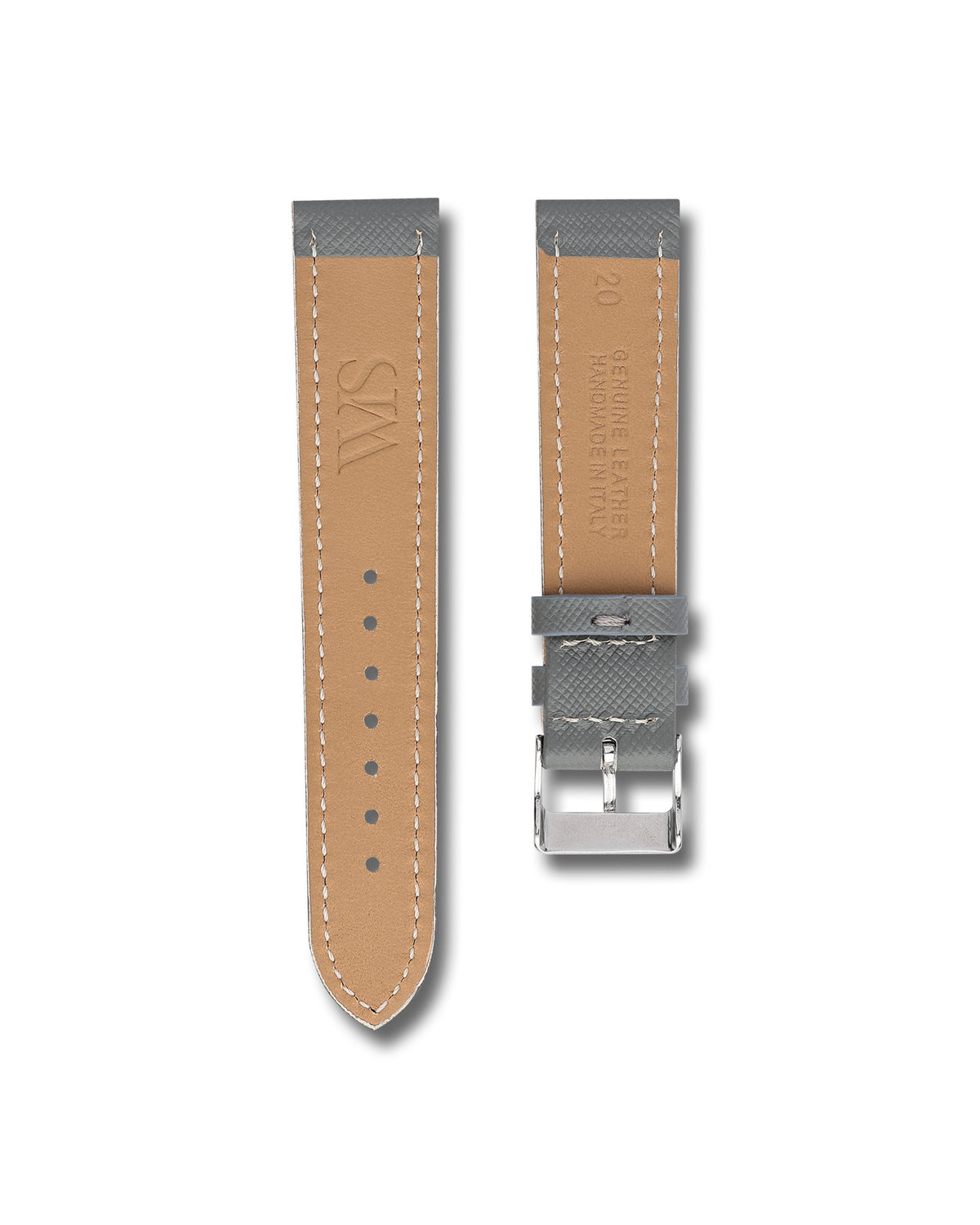 Slate Grey Saffiano Leather Watch Strap 20mm