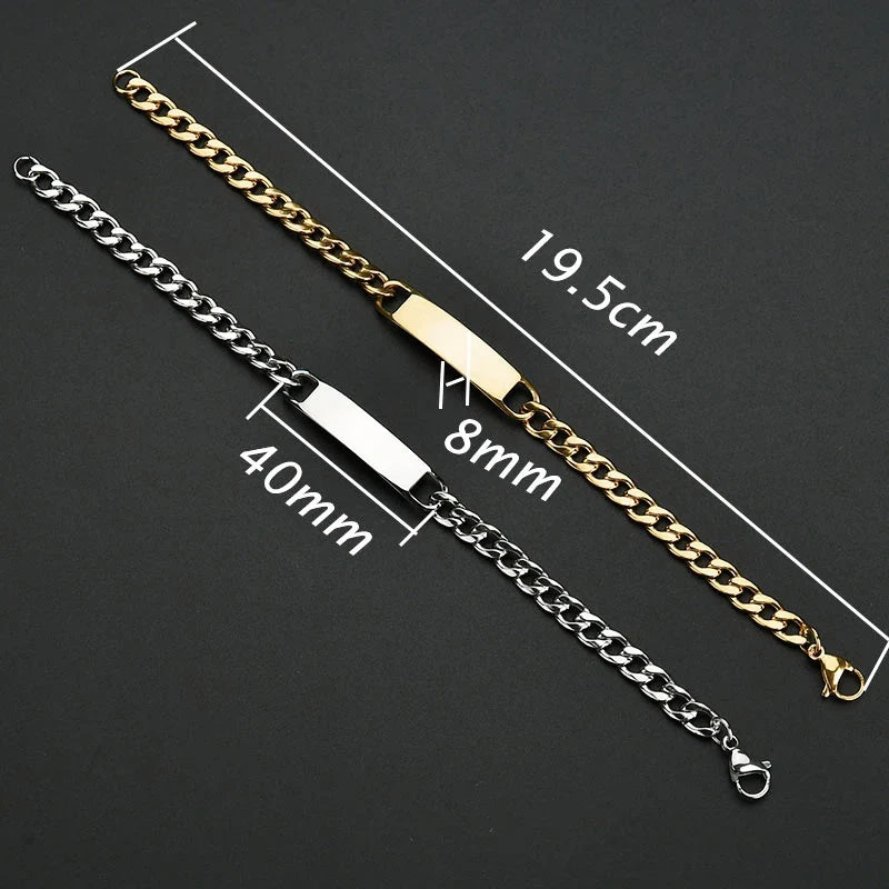 Letdiffery Personalized Eyes Photo Bracelets Stainless Steel Custom Laser Engrave Picture Name Date Men Women Kids Bracelet Gift