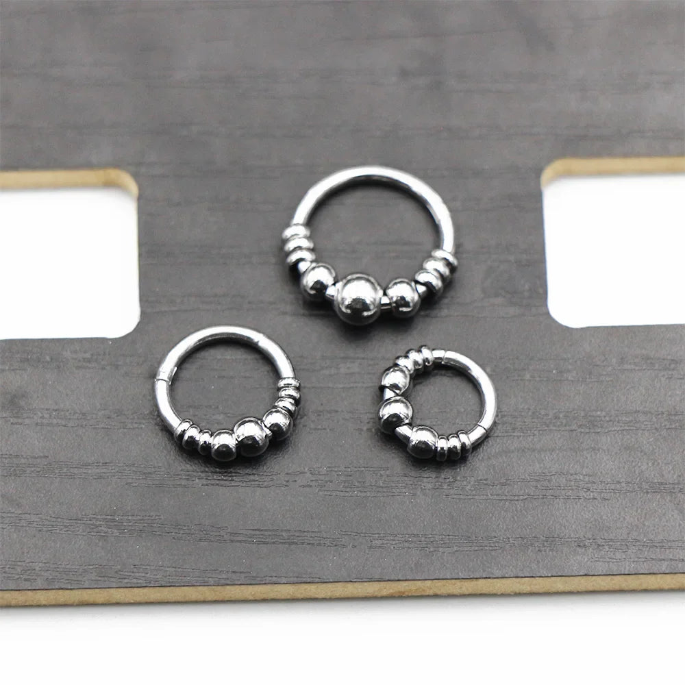 1pc 316L Surgical Steel  Septum Clicker Ear Cartilage Helix Tragus Faux Daith Earring Hoop Body  Piercing Jewelry Nose Ring