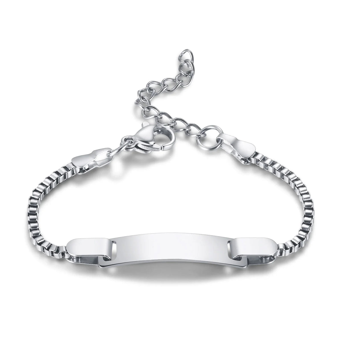 Persoanlized Custom Name Heart Bracelet,Stainless Steel Figaro Chain Link Adjustable,Engraved Gift for Boy Girl