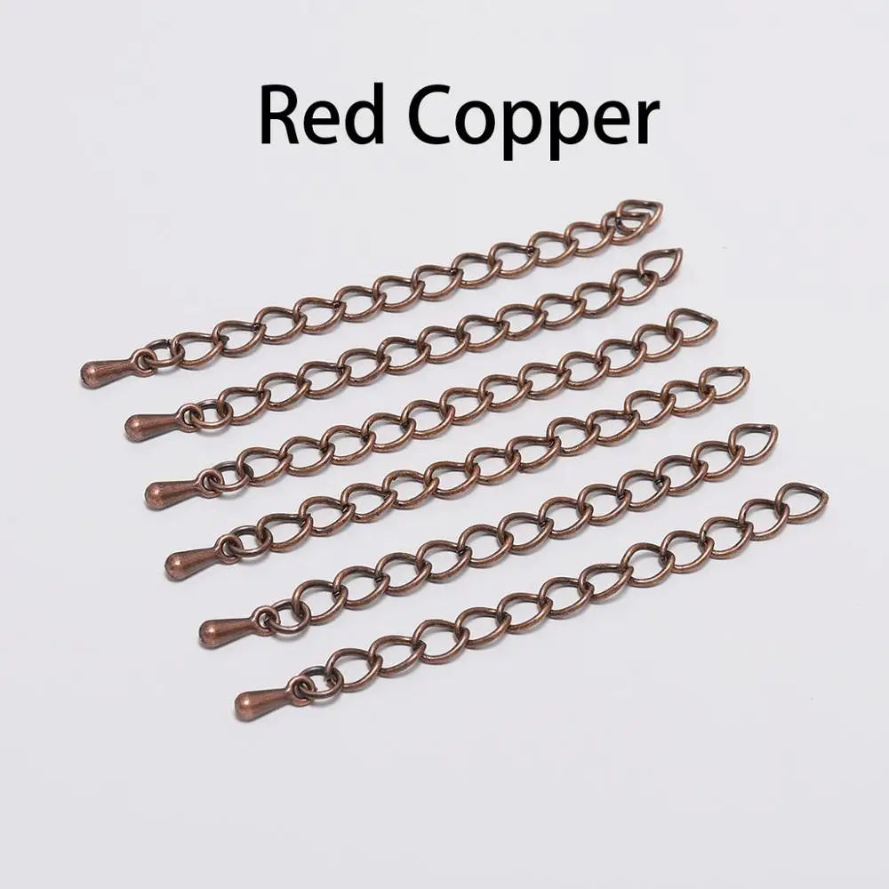 20pcs/lot 50-70mm Extended Extension Tail Chain Connectors Water Drop End Beads For DIY Jewelry Making Bracelet Necklace