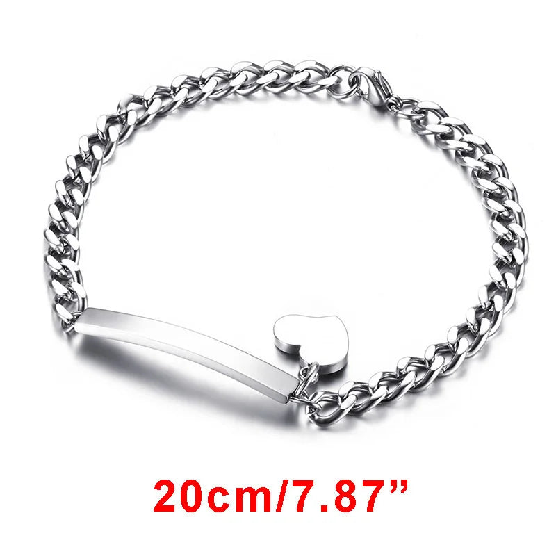 Name Customization Engrave Birth Date Bracelets,Personal Birthday Gift ,Stainless Steel Bracelet