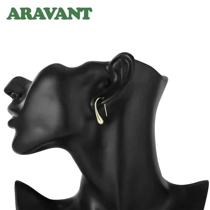 Aravant 925 Silver Earring For Women Water Drop Gold Earrings Fashion Wedding Jewelry Gifts