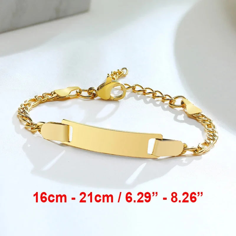 Name Customization Engrave Birth Date Bracelets,Personal Birthday Gift ,Stainless Steel Bracelet