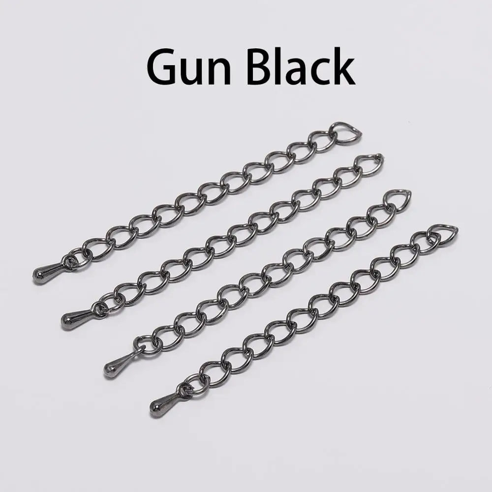 20pcs/lot 50-70mm Extended Extension Tail Chain Connectors Water Drop End Beads For DIY Jewelry Making Bracelet Necklace