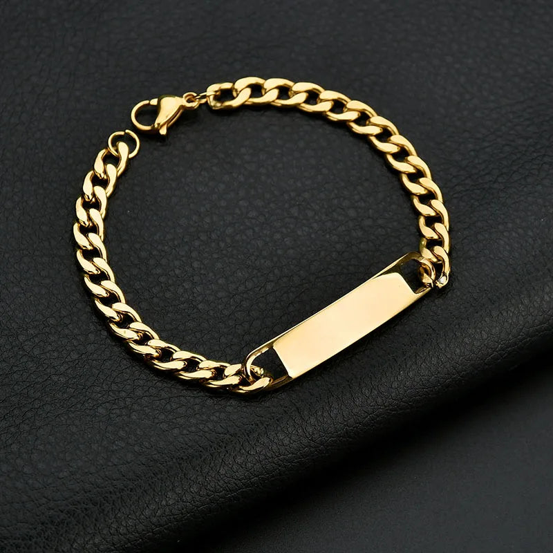 Nextvance Customized Engraving Nameplate Couple Bracelets on hand Stainless Steel Chain Bracelet  For Women Lovers  Jewelry Day