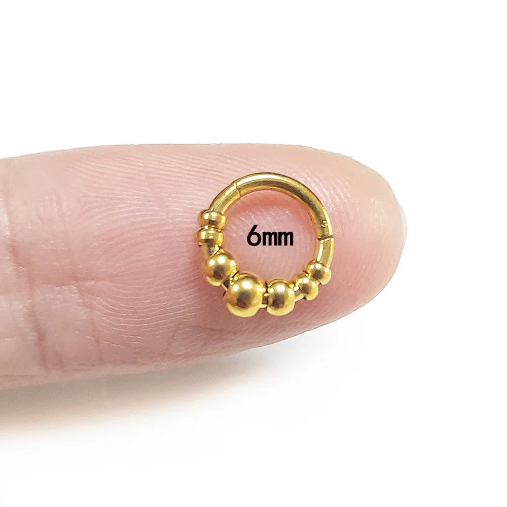 1pc 316L Surgical Steel  Septum Clicker Ear Cartilage Helix Tragus Faux Daith Earring Hoop Body  Piercing Jewelry Nose Ring