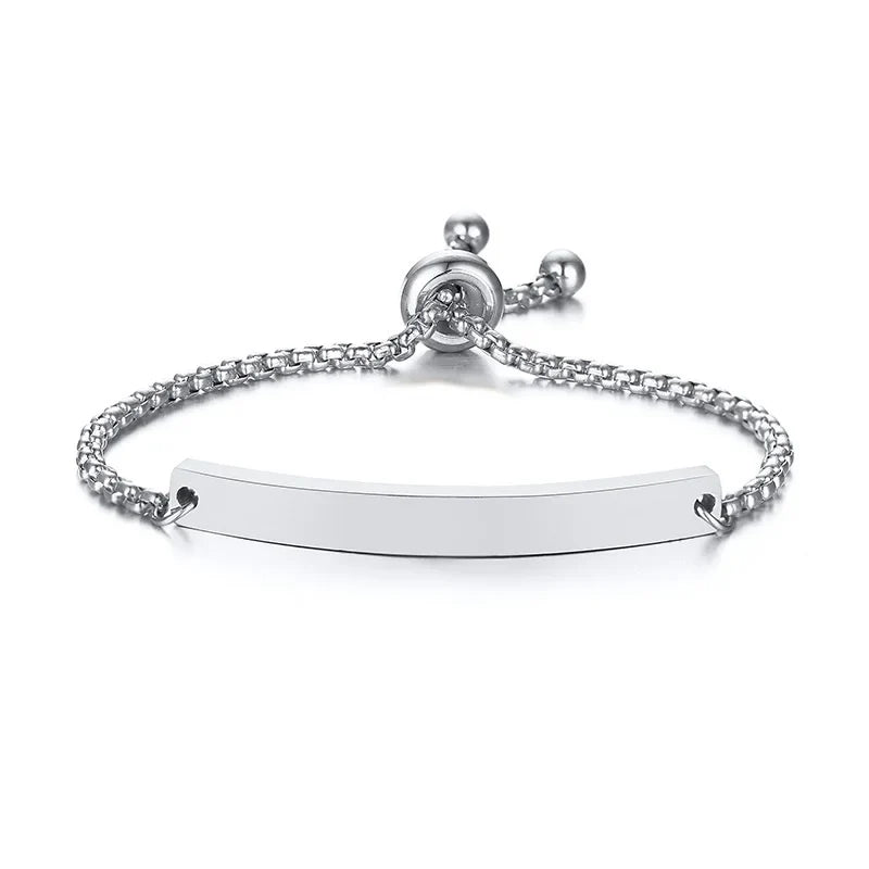Name Customization Engrave Birth Date Bracelets,Personal Birthday Gift ,Stainless Steel Bracelet