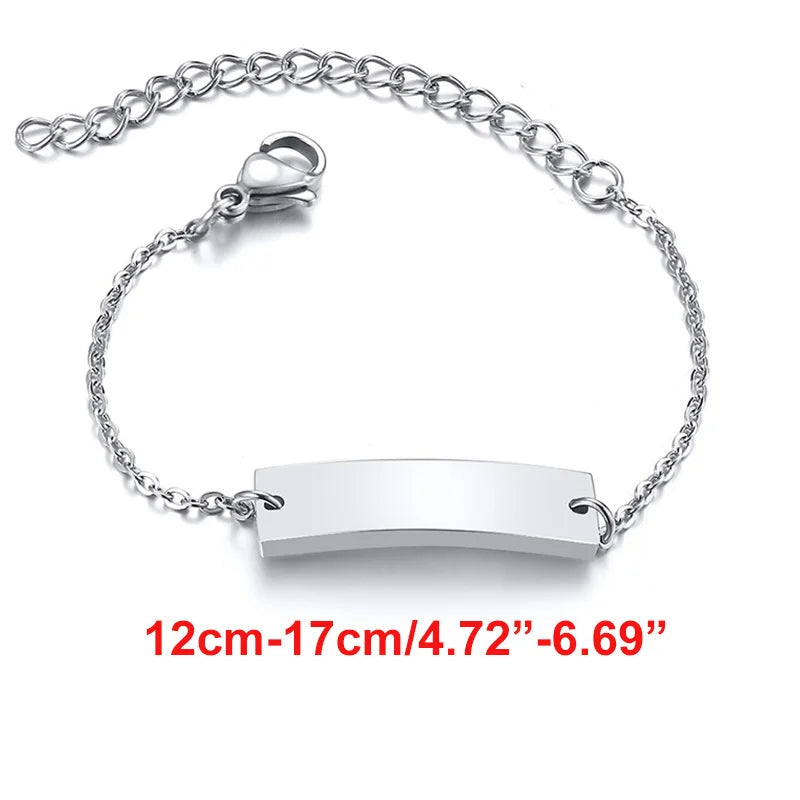 Name Customization Engrave Birth Date Bracelets,Personal Birthday Gift ,Stainless Steel Bracelet