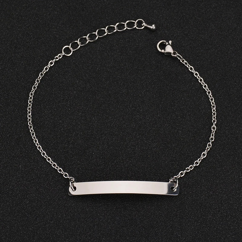 Nextvance Customized Engraving Nameplate Couple Bracelets on hand Stainless Steel Chain Bracelet  For Women Lovers  Jewelry Day