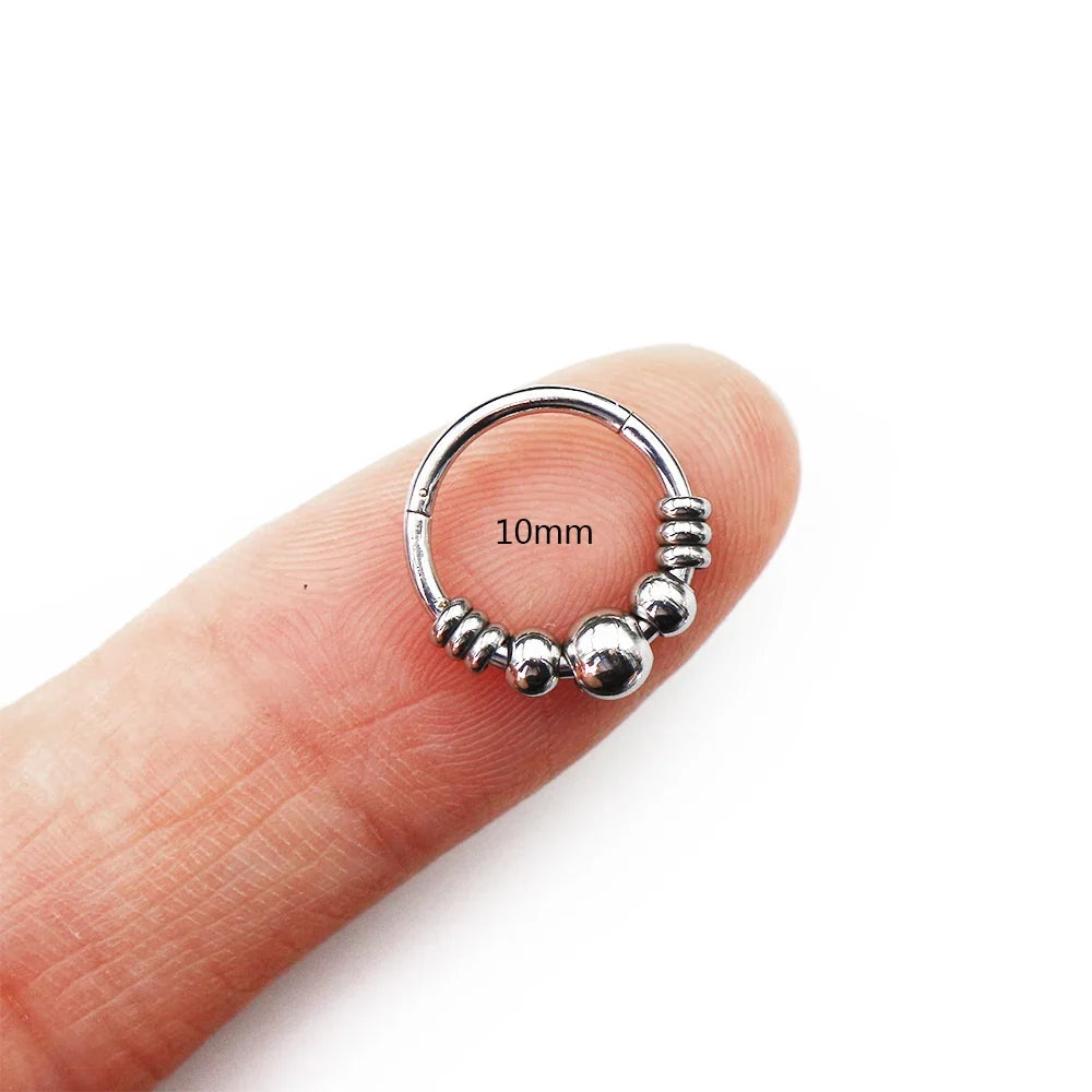 1pc 316L Surgical Steel  Septum Clicker Ear Cartilage Helix Tragus Faux Daith Earring Hoop Body  Piercing Jewelry Nose Ring