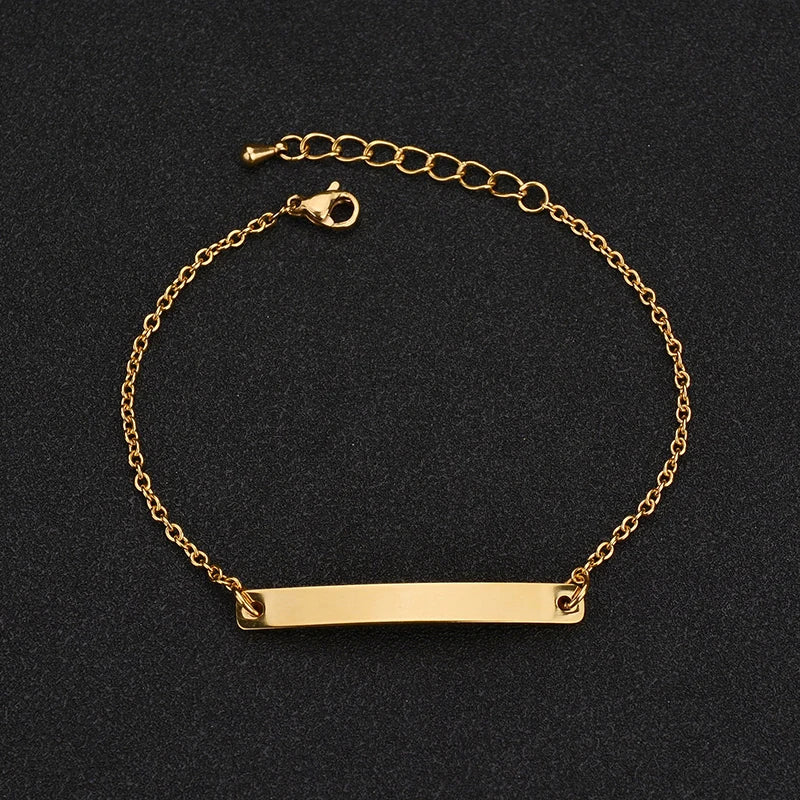 Nextvance Customized Engraving Nameplate Couple Bracelets on hand Stainless Steel Chain Bracelet  For Women Lovers  Jewelry Day