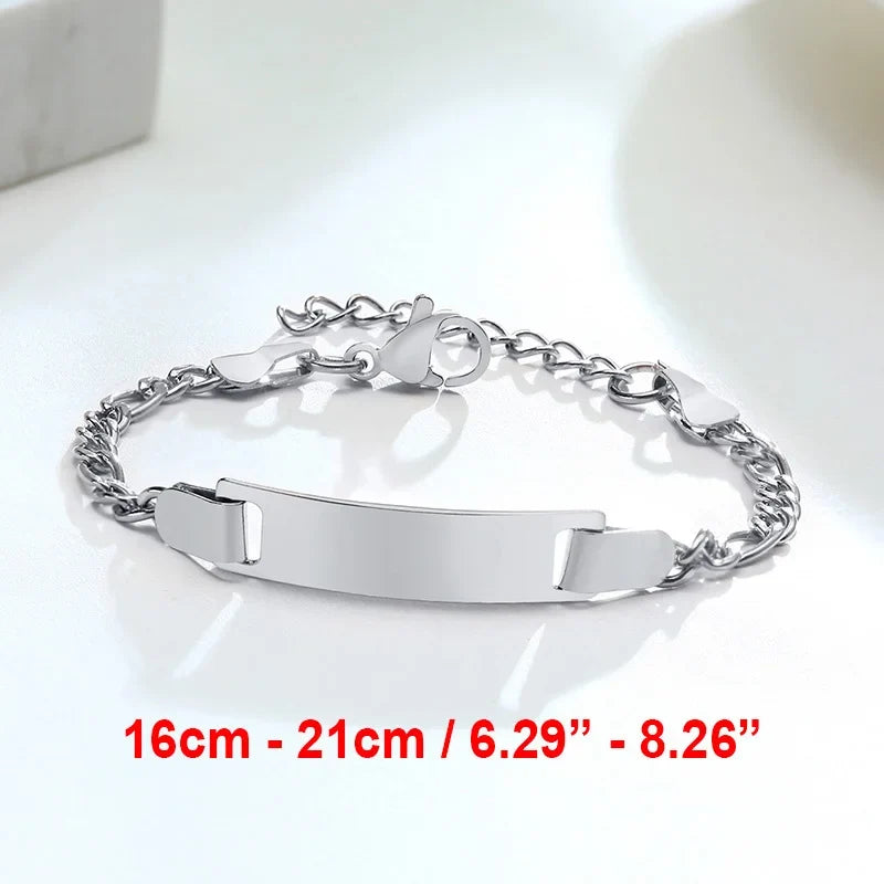 Name Customization Engrave Birth Date Bracelets,Personal Birthday Gift ,Stainless Steel Bracelet