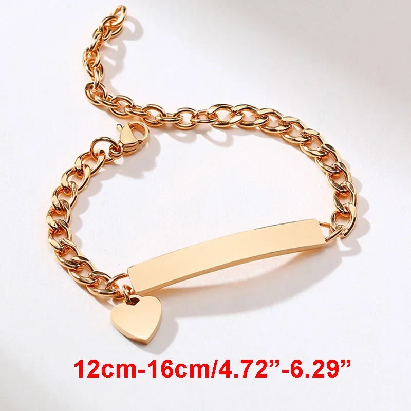 Name Customization Engrave Birth Date Bracelets,Personal Birthday Gift ,Stainless Steel Bracelet