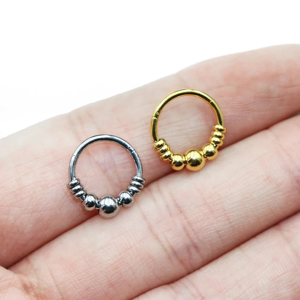 1pc 316L Surgical Steel  Septum Clicker Ear Cartilage Helix Tragus Faux Daith Earring Hoop Body  Piercing Jewelry Nose Ring