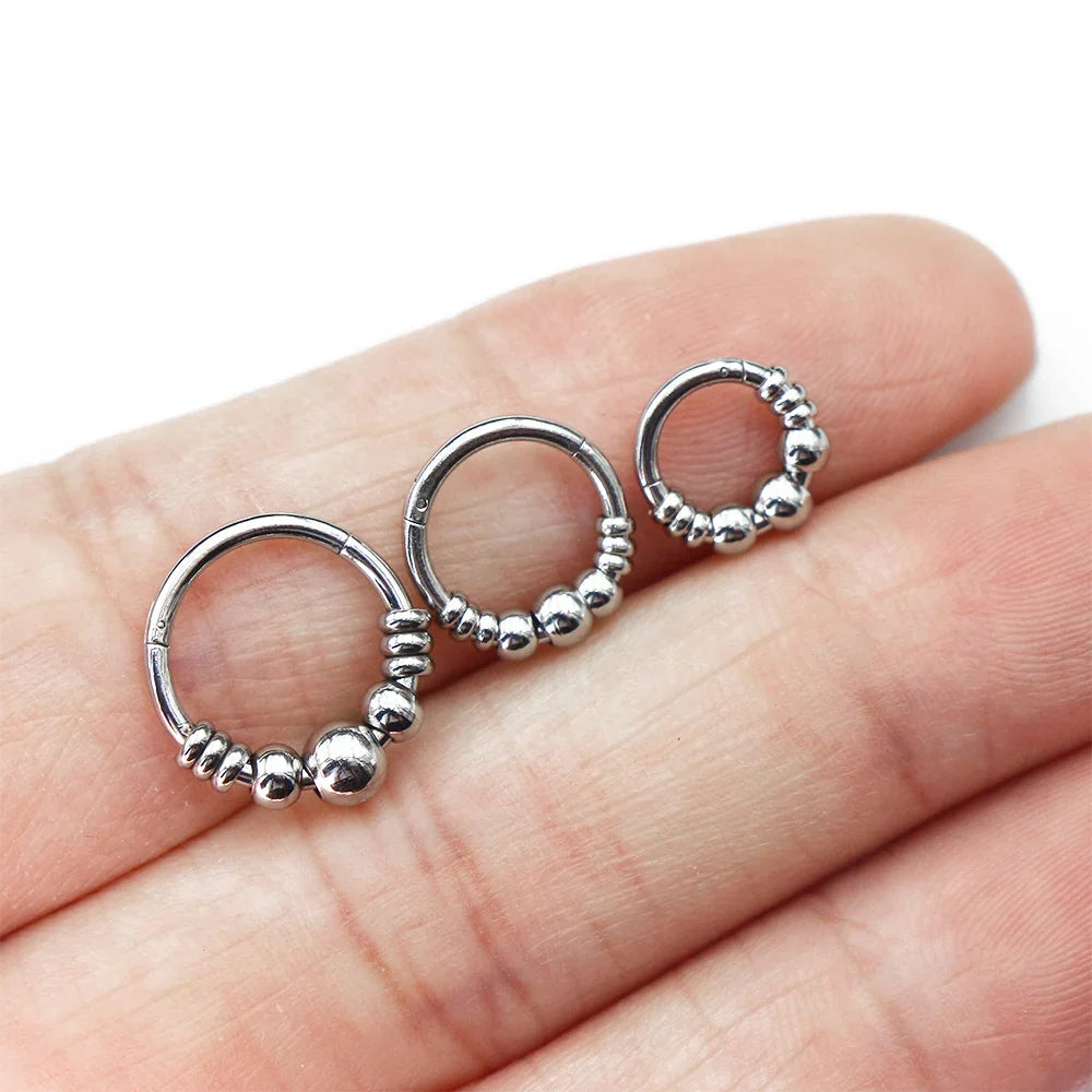1pc 316L Surgical Steel  Septum Clicker Ear Cartilage Helix Tragus Faux Daith Earring Hoop Body  Piercing Jewelry Nose Ring