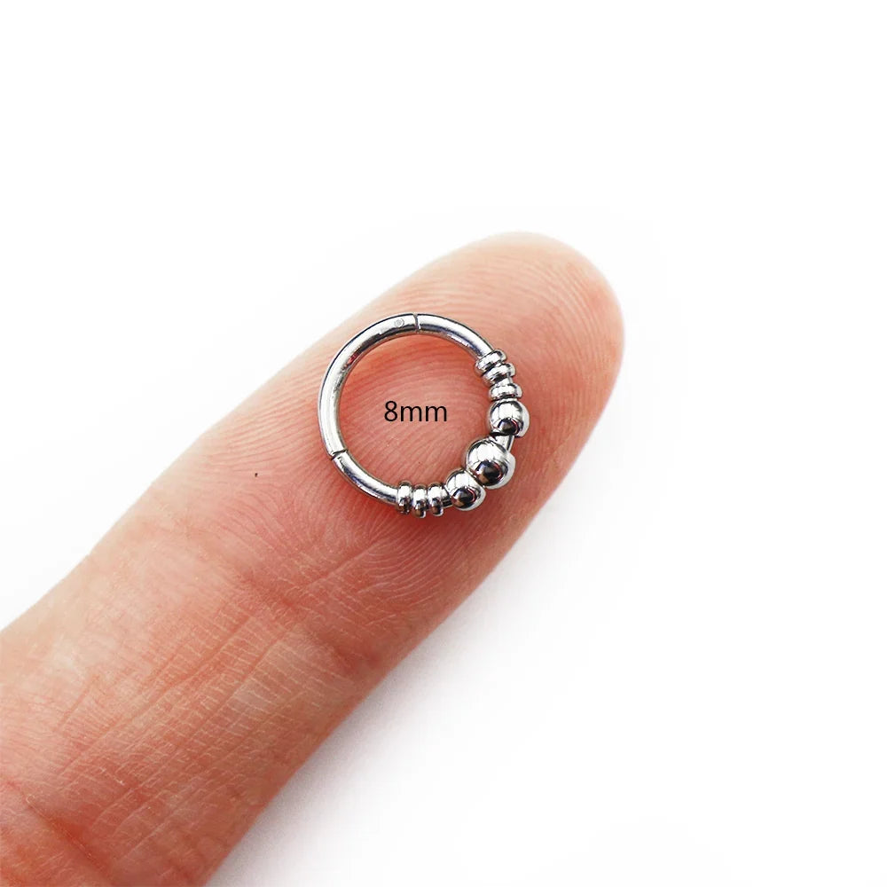 1pc 316L Surgical Steel  Septum Clicker Ear Cartilage Helix Tragus Faux Daith Earring Hoop Body  Piercing Jewelry Nose Ring