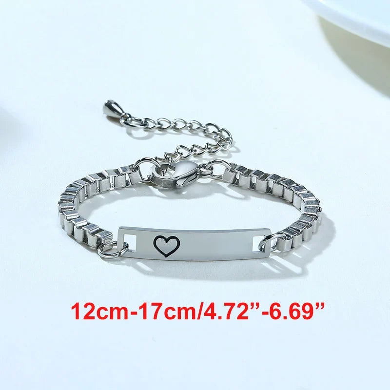 Name Customization Engrave Birth Date Bracelets,Personal Birthday Gift ,Stainless Steel Bracelet