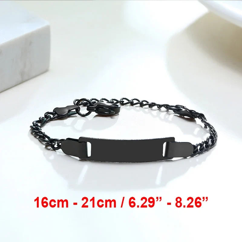 Name Customization Engrave Birth Date Bracelets,Personal Birthday Gift ,Stainless Steel Bracelet