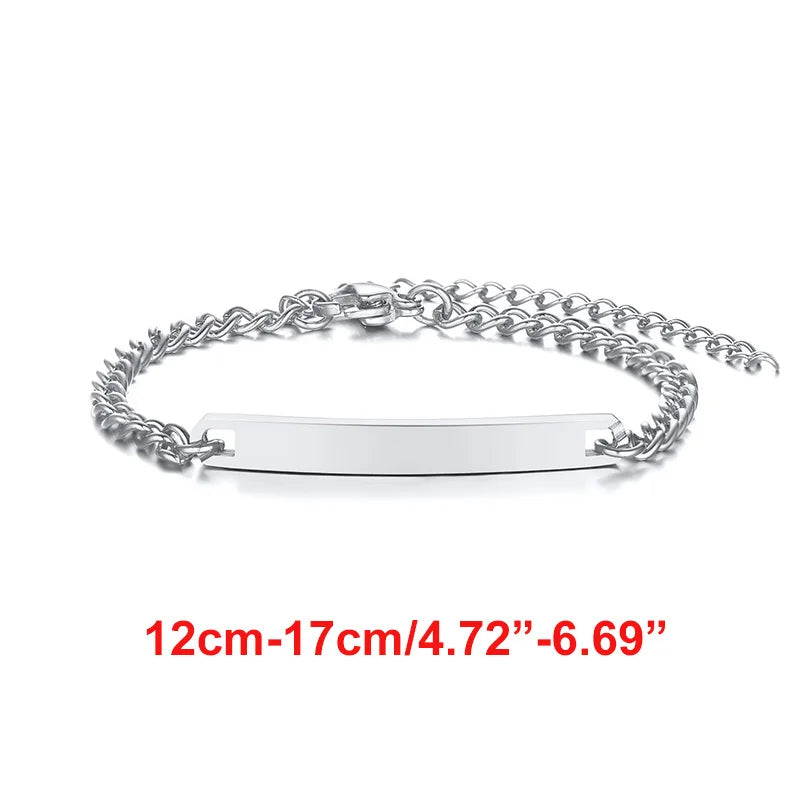 Name Customization Engrave Birth Date Bracelets,Personal Birthday Gift ,Stainless Steel Bracelet