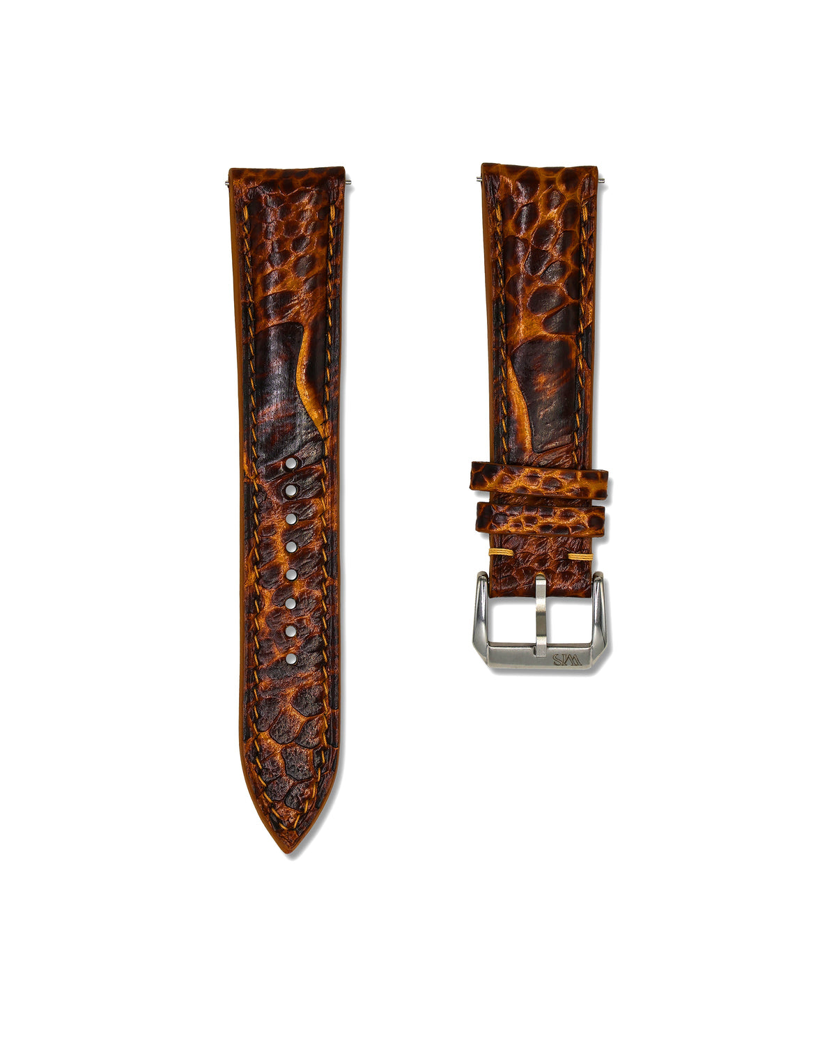 Tiger's Eye Bespoke Ostrich Shin Leather Watch Strap 24mm