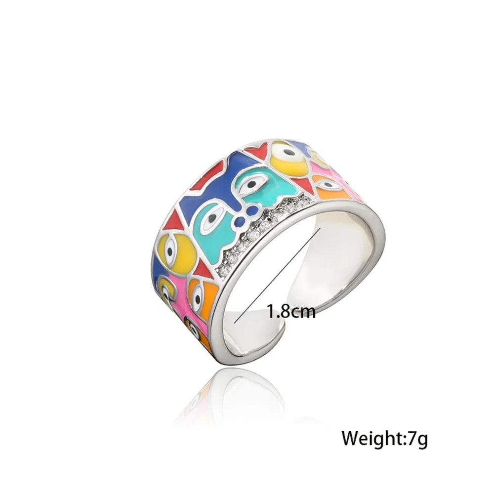 NEWBUY 2024 New Rings For Women White CZ Handmade Enamel Lovely Cat Unique Trendy Ring Party Fashion Jewelry