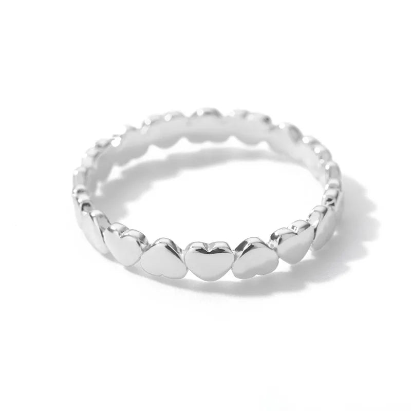 Stainless Steel Heart Rings For Women Propose Engagement Wedding Ring Vintage Jewelry Anillos Valentine's Day Gift